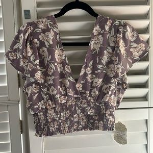Altar’d State Lavender Floral Crop Top